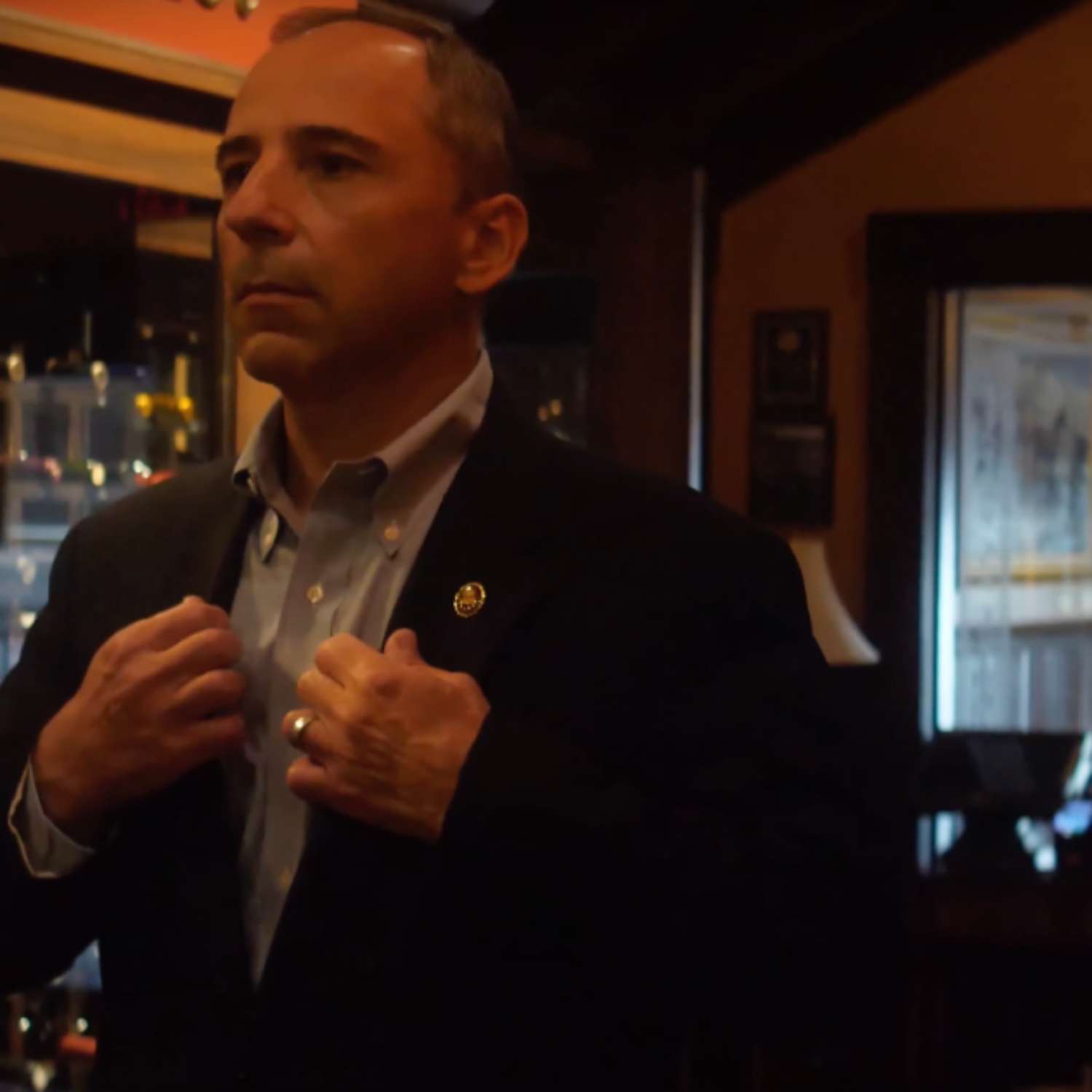 B-roll shot from an interview scene for Many Saints Of Newark mini documentary shot with an anamorphic lens